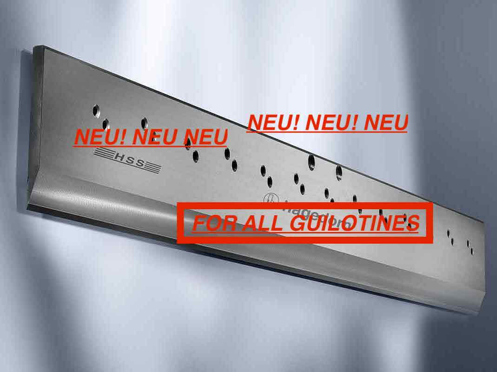 CARBIDE BLADE (HSS) FOR ALL GUILOTINES, NEU